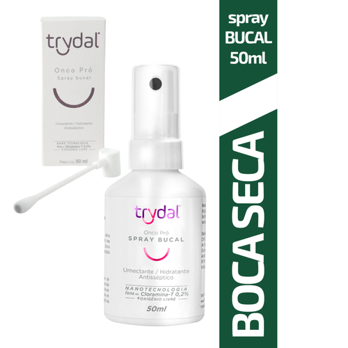 Spray Bucal Trydal Onco-Pro 50ml Proteção Avançada Nanotecnologia Cloramina-T Saliva Artificial Prevenção Ressecamento A Spray Bucal Trydal Onco-Pro 50ml Proteção Avançada Nanotecnologia Cloramina-T Saliva Artificial Prevenção Ressecamento A