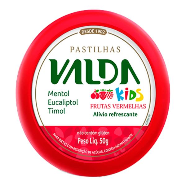 Pastilha Valda Kids Frutas Vermelhas 50g