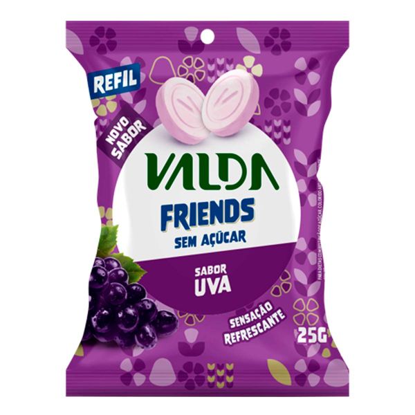 Pastilha Valda Friends Uva 25g Refil