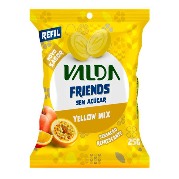 Pastilha Valda Friends Frutas Amarelas 25g Refil