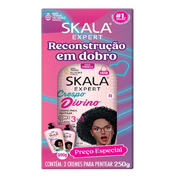 Kit Creme para Pentear Skala Crespo Divino 2 Unidades de 250g Cada