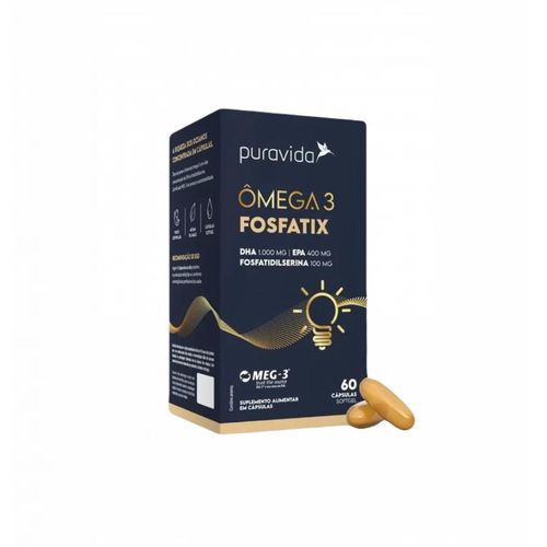 Ômega 3 Fosfatix 1.500mg- Fosfatidilserina- Puravida Ômega 3 Fosfatix 1.500mg- Fosfatidilserina- Puravida