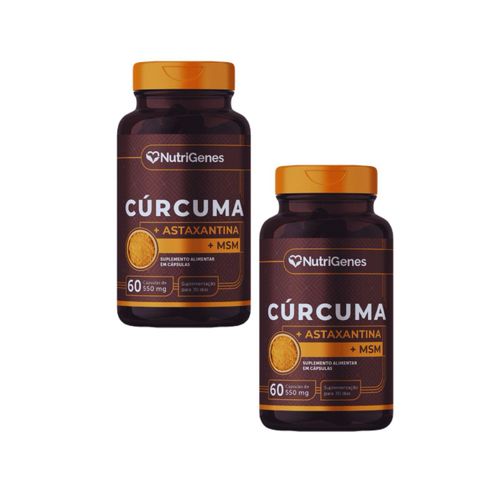 2x Cúrcuma + Msm + Astaxantina- 500mg- 60 caps.- Nutrigenes Sem Sabor