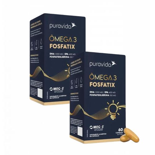 2x Ômega 3 Fosfatix 1.500mg- Fosfatidilserina- Puravida