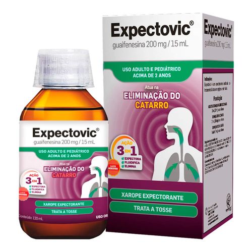 Expectorante Expectovic Sabor Morango 120Ml Xarope + Copo Medidor