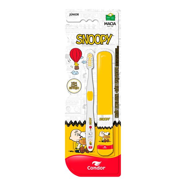 Escova de Dente Condor Snoopy P + Estojo Protetor 1 Unidade