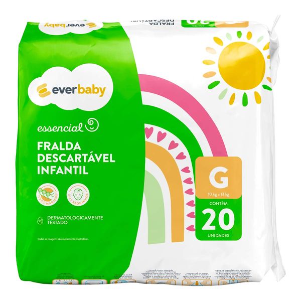 Fralda Ever Baby Essencial G 20 Unidades
