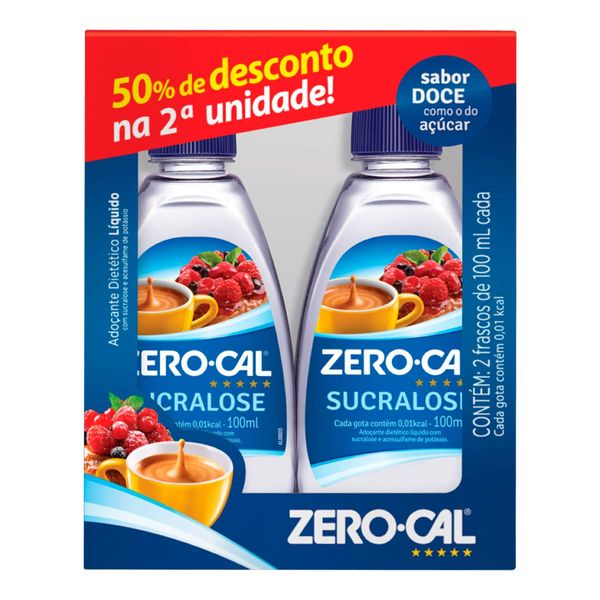 Kit Adoçante Líquido Sucralose Zero Cal 2 Unidades de 100ml