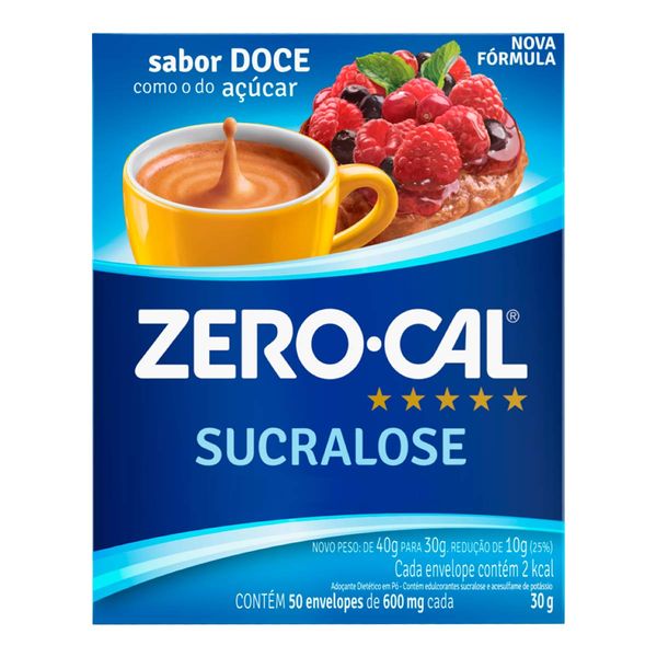 Adoçante Zero-Cal Sucralose 50 Sachês de 600mg em Pó