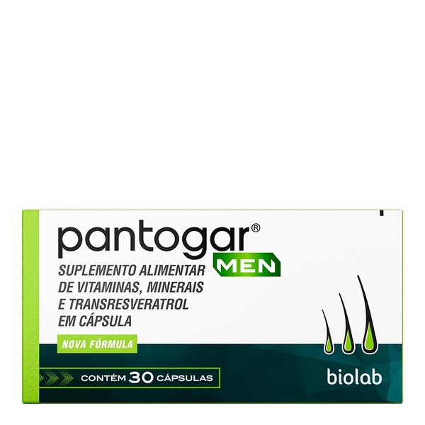 Suplemento Alimentar Pantogar Men Biolab 30 Cápsulas