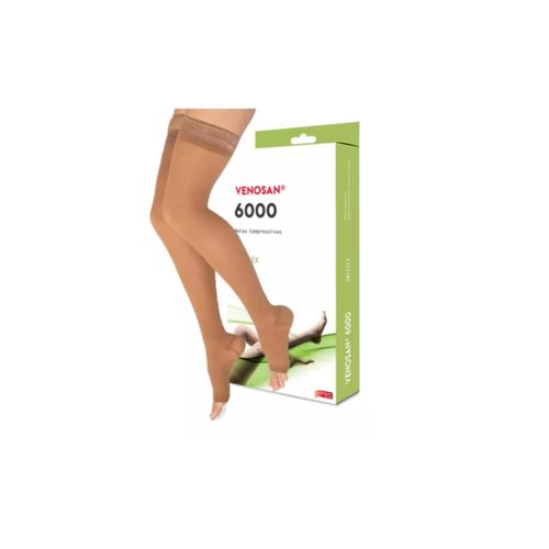Meia de Compressão Venosan 6000 20-30 mmHg 7/8 AGH Meia-Coxa Bege - Venosan P Meia de Compressão Venosan 6000 20-30 mmHg 7/8 AGH Meia-Coxa Bege - Venosan P