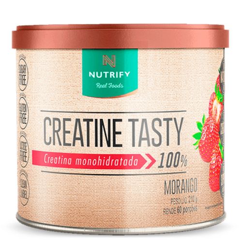 Creatina Tasty Monohidratada 210g Sabor Morango Nutrify