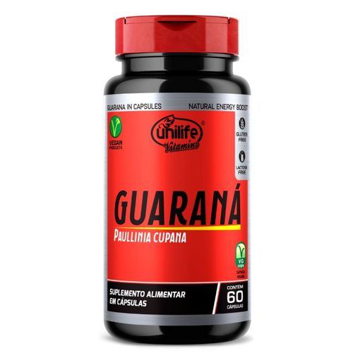 Guaraná 60 cápsulas 500mg Unilife