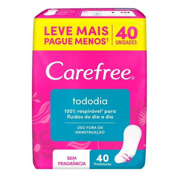 Protetor Diário Carefree Todo Dia Sem Fragrância 40 Unidades