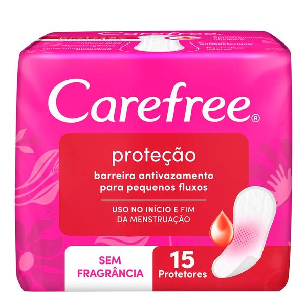 Protetor Diário Carefree Proteção Sem Fragrância 15 Unidades