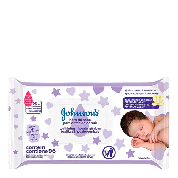Lenço Umedecido Johnson's Baby Hora do Sono 96 unidades