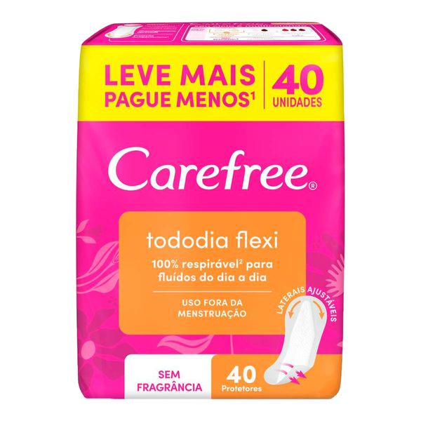 Protetor Diário Carefree Todo Dia Flexi sem Perfume 40 Unidades