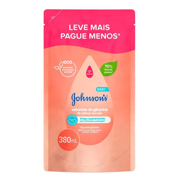 Sabonete Líquido de Glicerina Johnson's Baby da Cabeça aos Pés Refil 380ml