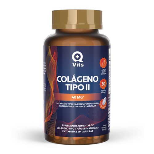 Colágeno Tipo II 40mg QMaisVits 30 Capsulas Softgel sem sabor