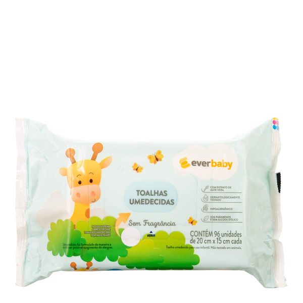 Toalhas Umedecidas Ever Baby Sem Fragrância 96 Unidades