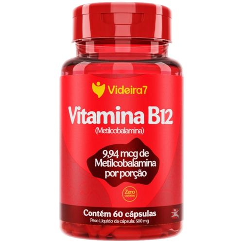 METILCOBALAMINA VITAMINA B12 APENAS 1 CÁPSULA AO DIA 414% DA IDR 60 CÁPSULAS - VIDEIRA 7