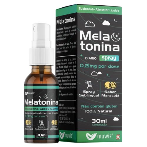 MELATONINA SPRAY SUBLINGUAL SABOR MARACUJÁ 30ML - MUWIZ