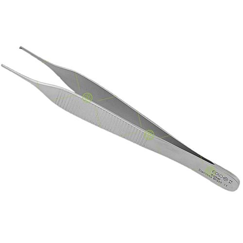 Pinça Micro Adson Edlo - Delicada Com Dente - 12 cm 4 3/4