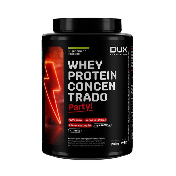 WHEY PROTEIN CONCENTRADO PARTY! - POTE 900G Sabor Brigadeiro de Pistache