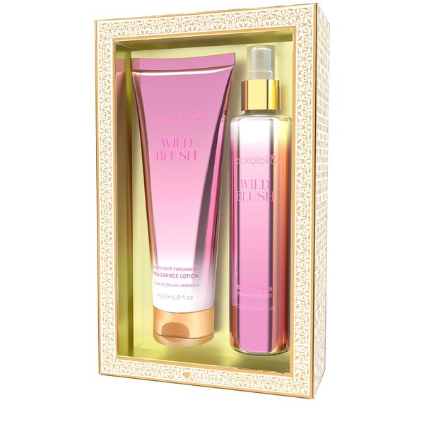 Pokoloka Kit Loção Body Splash Wild Blush 250ml + Body Lotion 240ml