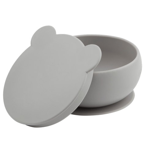 Tigela Urso de Silicone Bowly Powder Grey - Minikoioi