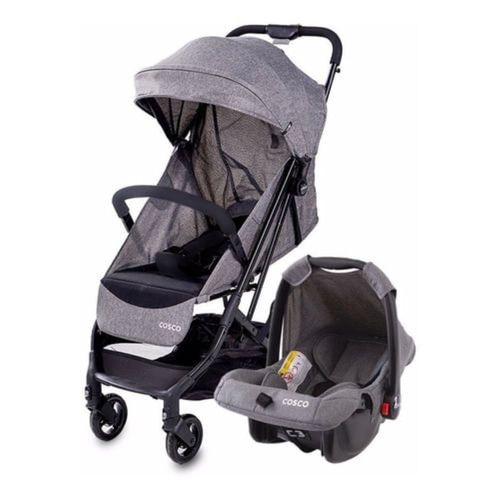 Carrinho com Bebê Conforto Travel System Minny 3.0 Duo Cosco Cinza Mescla