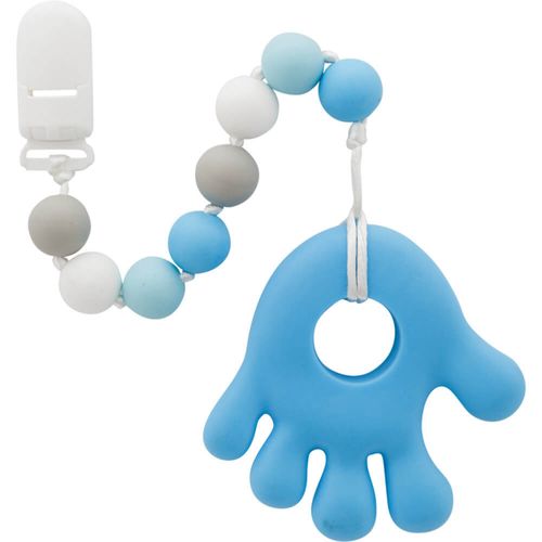 Mordedor Maozinha Com Prendedor De Chupeta Azul - Buba