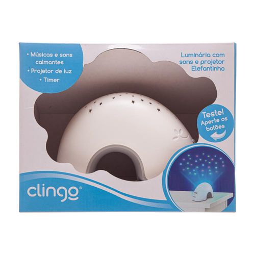 Luminária com Luz e Sons Elefantinho Clingo