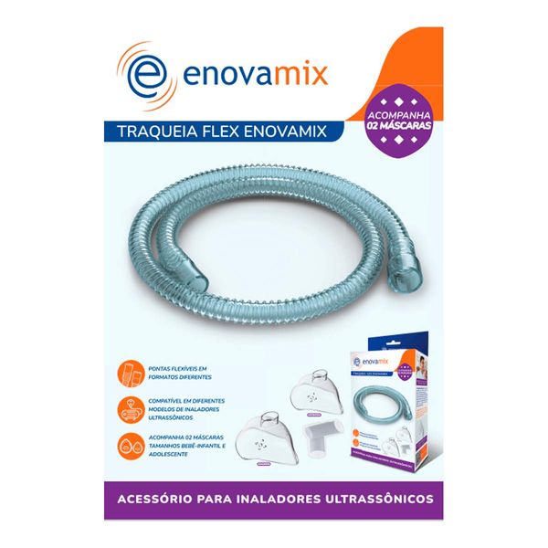 Kit Traqueia Flex Enovamix com 2 Máscaras De Inalação