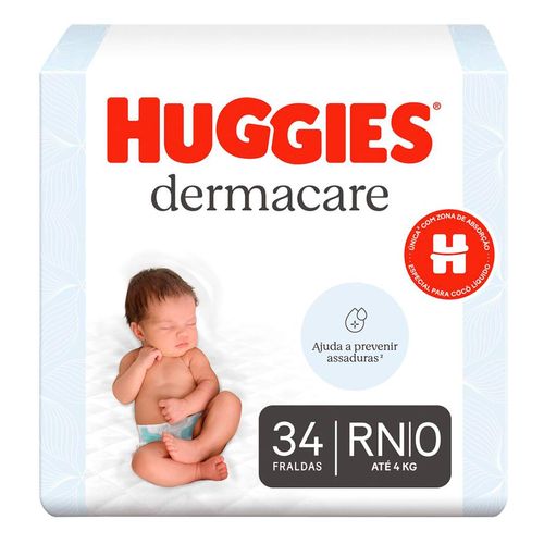Fralda Huggies Premium Dermacare Rn 34 Unidades