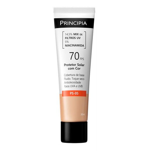 Protetor Solar Principia FPS 70 PS-05 Cobertura de Base Antioleosidade Cor 1.0 30ml Fluido