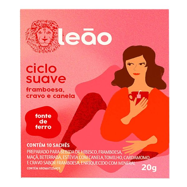 Chá Leão Ciclo Suave Framboesa, Cravo e Canela 10 Sachês