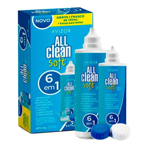 Solução para Lentes All Clean Soft Avizor 350ml + 120ml
