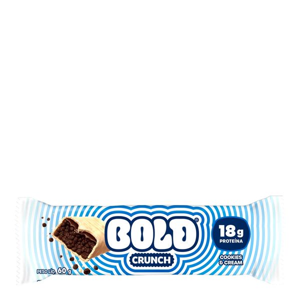 Barra de Proteína Cookies & Cream Bold Crunch Pacote 60g