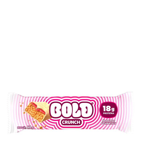 Barra de Proteína Morango & Chantilly Bold Crunch Pacote 60g
