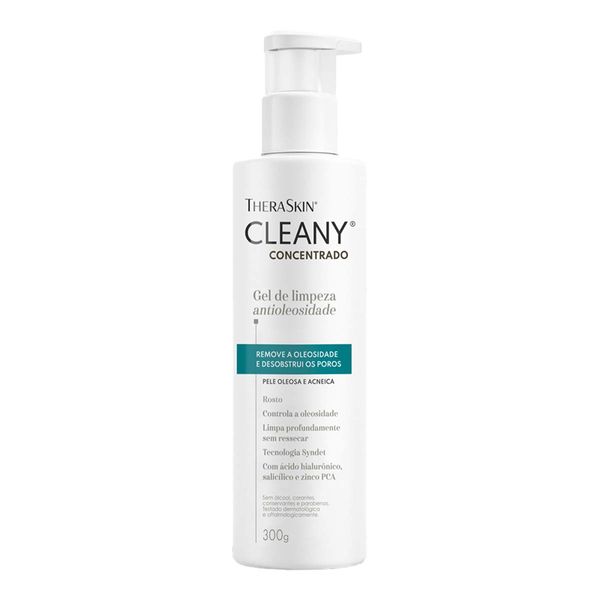Gel De Limpeza Facial Theraskin Cleany Antioleosidade Concentrado 300ml