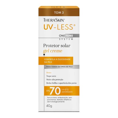 Protetor Solar Facial Theraskin Uv-Less Fps70 Tom 3 40G