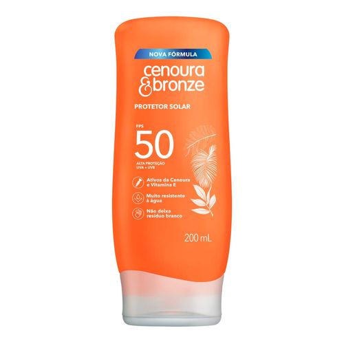 Protetor Solar Loção Fps 50 Cenoura & Bronze Frasco 200Ml