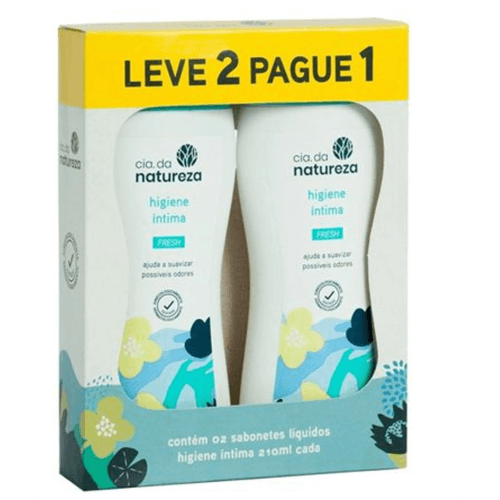 Kit Sabonete Líquido Íntimo Cia Da Natureza Fresh 210ml