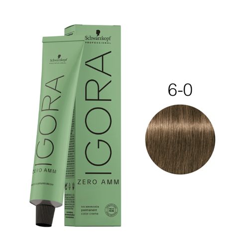 Schwarzkopf Igora Zero AMM 6-0 Louro Escuro Natural 60mL