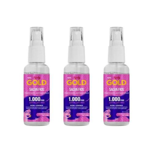 Kit c/ 3 Uinidades de Tônico Niely Gold Salva Fios 100ml
