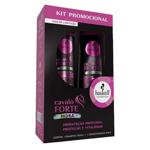 Kit Haskell Cavalo Forte Hidra Shampoo 500ml + Condicionador 300ml