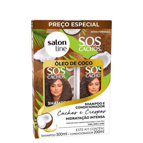 Salon Line Kit Shampoo + Condicionador Óleo Coco Sos Cachos