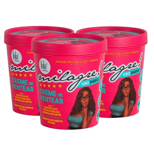 Kit 3 Cremes Para Pentear Lola Milagre 450g Kit 3 Cremes Para Pentear Lola Milagre 450g