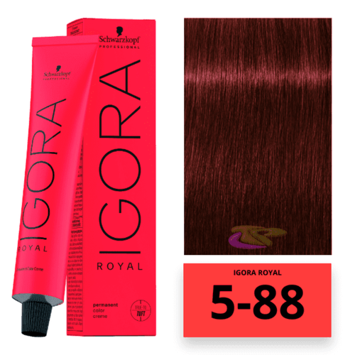 Coloração Igora Royal 5-88 Castanho Claro Vermelho Extra 60g